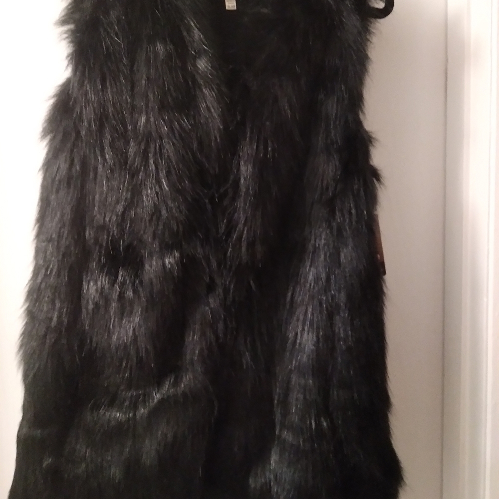 Sebby Faux Fur LX, Sweater Vest, Black